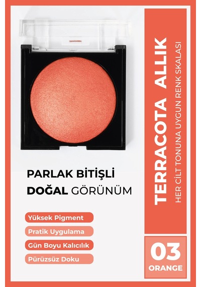 Cocosh She Terracota Allık 10 Gr 03 Orange, Kolay Dağılım, Topaklanmaz, Ince-pürüzsüz Doku, Canlı Görünüm - 03 Orange Diğer