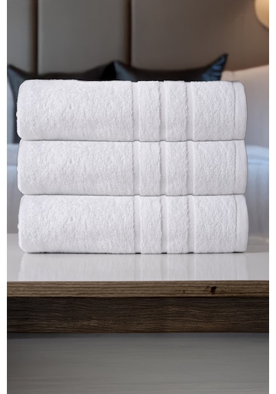 Otel, Banyo, Hamam, Sauna Havlusu 70x140 3'lü Set Beyaz