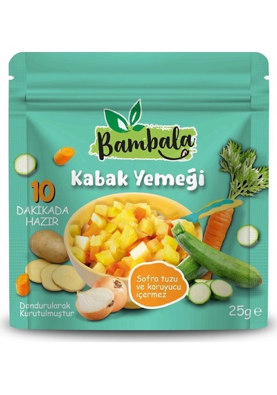 10 Dakika - Dondurularak Kurutulmuş Kabak Yemeği 25g