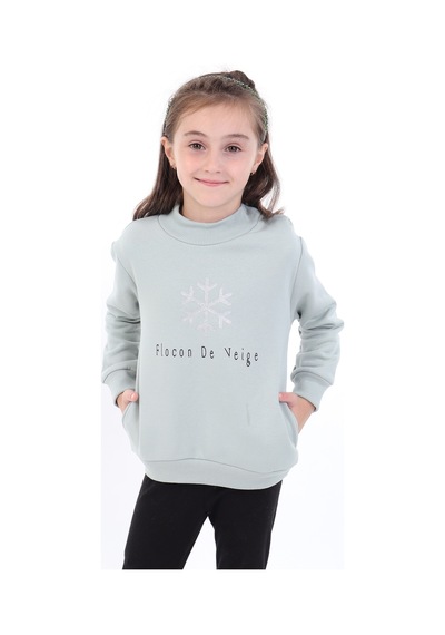 Toontoy Kids Toontoy Kız Bebek Baskılı Sweatshirt Yeşil