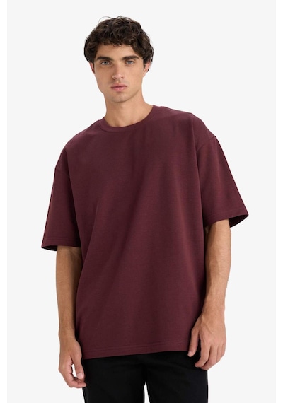 Defacto Nefes Alabilen Oversize Tişört E9798AX25AU Bordo