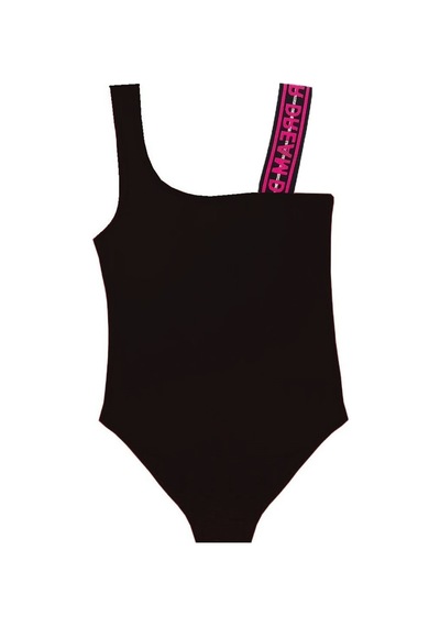 Deep Beach Siyah Pembe Askılı Kız Çocuk Mayo Db200594Cm (525143421)