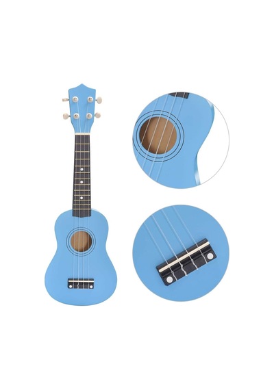 Soprano Açık Mavi Ukulele 54cm Kılıf Ve Pena