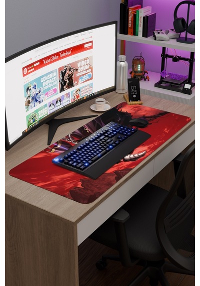 Overlord Kaymaz Dikişli Kauçuk Oyuncu Mousepad V1 - 90x40 Xxl Gaming Mouse Pad Fare Altlığı