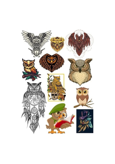 Baykuş Sticker Set-3 11 Parça Telefon, Tablet, Defter, Laptop Sticker