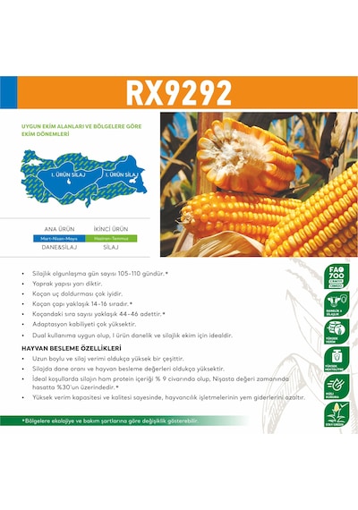 May Rx9292 Danelik Mısır Tohumu 50000 Adet