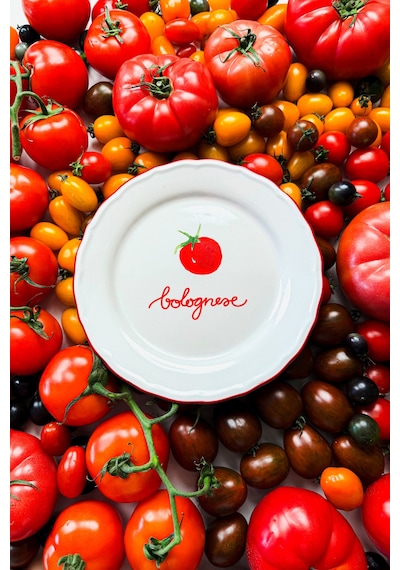 Rakle x Bengi Kurtcebe Pomodoro Stoneware 4'lü Meze Tabağı Seti 21 cm