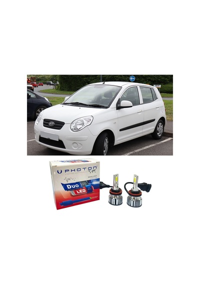 Kia Picanto Uzun + Kısa Far Ampulü H4 Duo Yeni Seri Beyaz 2004-2011