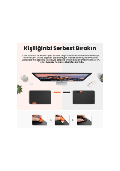 Veikk VO1060 V2 10x6" 16384Levels 5080 LPI Grafik Tablet+Kalem
