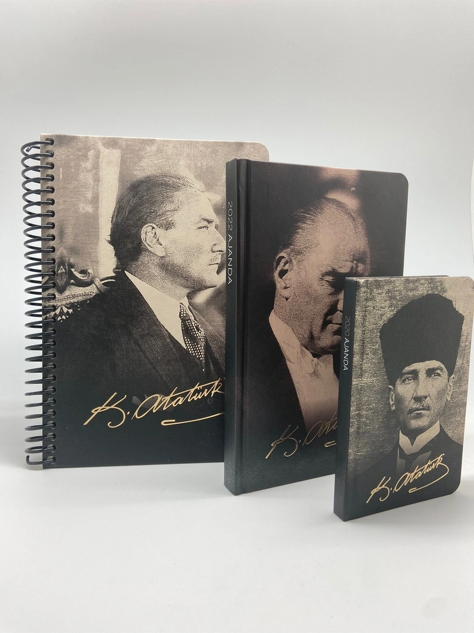 Atatürk Eski Ajanda 2'li + 9x14 Haftalık Ajanda Siyah