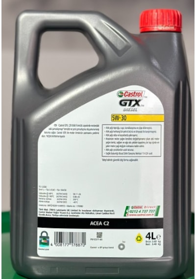 Castrol GTX Diesel 5W-30 C2 Motor Yağı 4 L