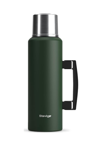 Stevig 4 Camp Klasik Vakumlu Kulplu Çelik Termos 1.5 Lt. Green St-206 Çok Renkli