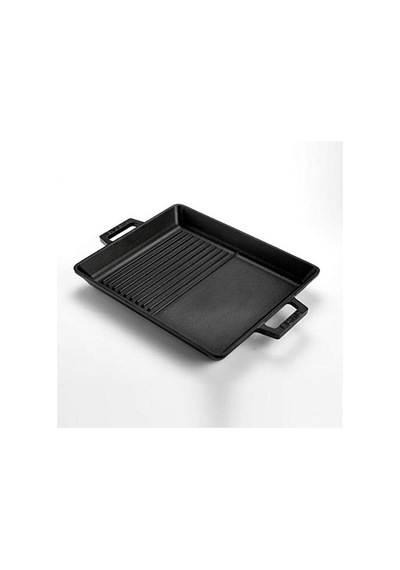 Metal Döküm Izgara Tava, 26x32 Cm Boyutunda Ve Siyah Renk 14 Cm