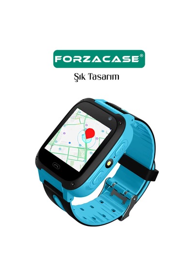 Forzacase 15mm Akıllı Çocuk Saatleri İle Uyumlu Çift Renk Şık Silikon Kordon Kayış - Fc888 Mavi