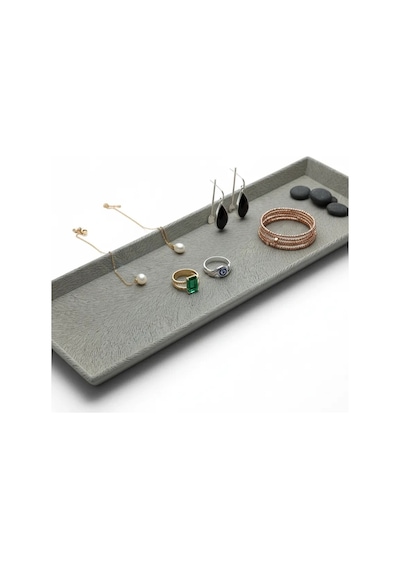 Yeni Model Kadife Kumaş Krem Renk 38,5 Cm / 18,5 Cm Servis Takı Organizeri