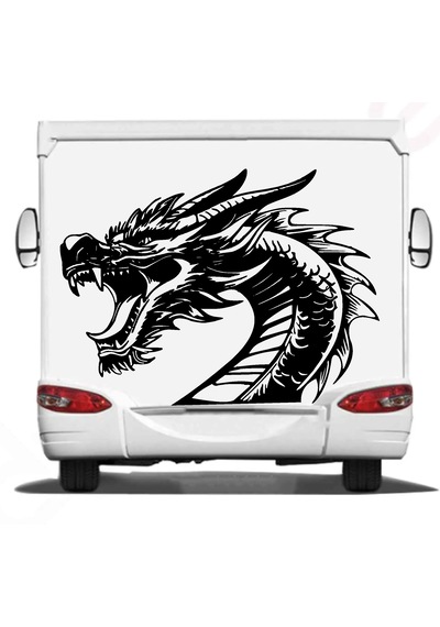 Ejderha Dragon Sticker - Araba Oto Motosiklet Cam Karavan Araç Sticker - 00236 40x29 Cm