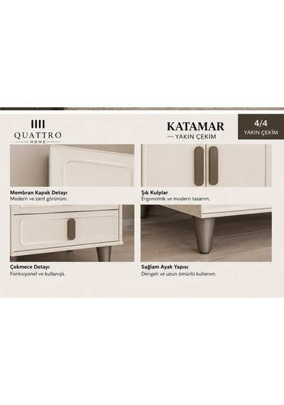 Katamar 6 Kapaklı Dolap Beyaz