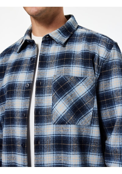 Koton Klasik Yaka Regular Fit Cepli Düğmeli Uzun Kollu Oduncu Gömleği Lacivert Ekoseli 6wam60151hw 7c2 Koton Klasik Yaka Regular Fit Cepli Düğmeli Uzun Kollu Oduncu Gömleği Lacivert Ekoseli 6wam60151hw 7c2