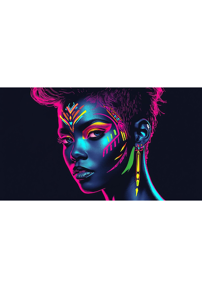 Neon Yüzler Pop Art Kadın Portre Serisi 21 Canlı Renkler Ve Asi Duruş