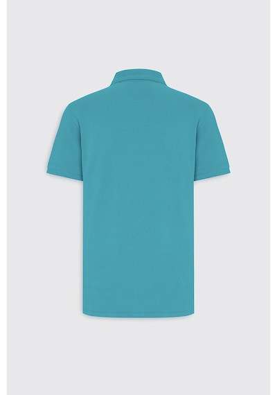 Ac&Co / Altınyıldız Classics  Erkek Petrol Slim Fit Dar Kesim Polo Yaka %100 Pamuk Kısa Kollu Tişört Petrol