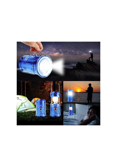 Solar - 733 - Şarjlı Kamp Lambası Güneş Enerjili Kızaklı Kamp Feneri Çadır Feneri - Glblseme - Led Işıldak