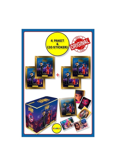 Panini Miraculous Mucize Uğur Böceği Sticker Çıkartma - 4 Paket 20 Adet Sticker
