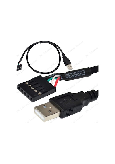 Usb 2.0 A Erkek To 5Pin Dişi Pcb Anakart Kablosu