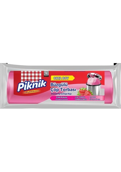 Ernet Çöp Torbası Büzgülü Orta 20'li Çilek 2103