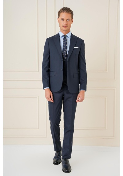 Efor Slim Fit Kırlangıç Yaka Çift Yırtmaçlı Yelekli Klasik Lacivert Takım Elbise Tk 895 Lacivert Efor Slim Fit Kırlangıç Yaka Çift Yırtmaçlı Yelekli Klasik Lacivert Takım Elbise Tk 895 Lacivert