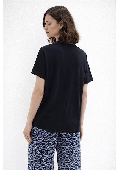 Fashion Friends Bisiklet Yaka Lacivert Kadın Bluz 26y0194k1