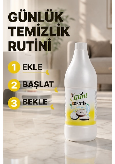 Glint Robotik Bitkisel İçerikli Robot Süpürge Deterjanı Yüzey Temizleyici 1 L
