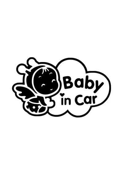 Miyrem-stc Arabada Bebek Var Melek Sticker 10 X 6 Cm