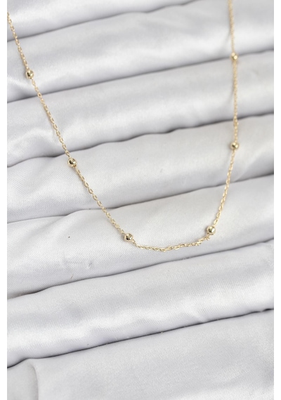 Cm 14k Gold Renk Minik Top Zincirli Kadın Kolye - Lisinya altın