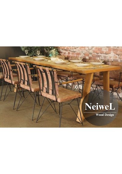 Neiwel Dore Doğal Ahşap Mutfak Ve Yemek Masası-70-120 Açık Ceviz