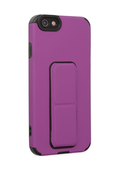 Apple iPhone Uyumlu 6 Kılıf Mega Standlı Silikon - Mor Bzsxx00 1