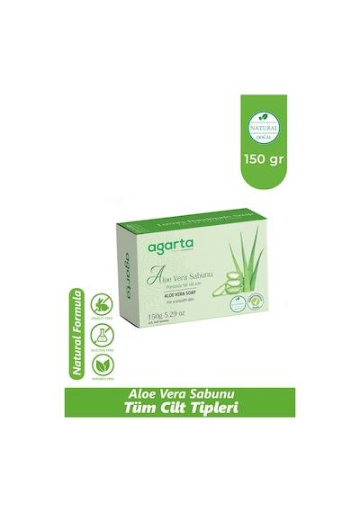 Agarta Onarıcı Etkili %50 Aloe Vera Özlü Doğal Katı Sabun  150 GR