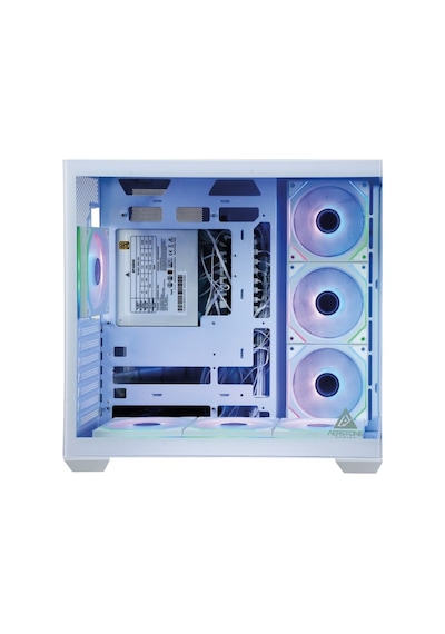AERSTONE Trion 850 Watt 80+ Bronz 7 Fanlı RGB Akvaryum Oyuncu Kasası(BEYAZ)