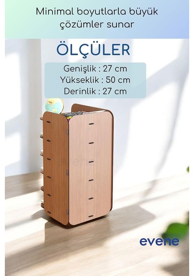 Tr Dosya Düzenleyici Masa Üstü Organizer Ahşap Evrak Rafı Ceviz Renk Model 26, Eorganizer26 Genel