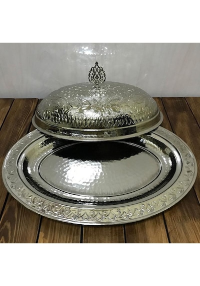 40 Cm İşlemeli Bakır Kayık Sahan Gümüş
