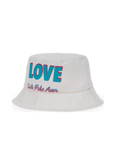 U.S. Polo Assn. Kız Çocuk Beyaz Slogan Baskılı Bucket Şapka 50312316-VR013
