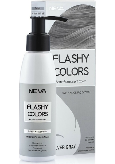 Neva Flashy Colors Yarı Kalıcı Saç Boyası Gümüş Gri 100Ml (388209385)