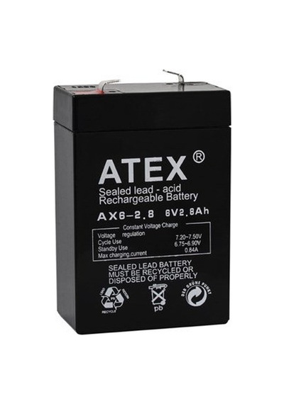 Atex Plus 6V 2.8 Ah Bakımsız Dik Kuru Akü
