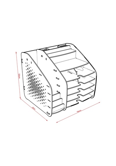 Fx-xl Hexa - 6 Renk - A4 Evrak Rafı Masaüstü Organizer Siyah - 825756903 Siyah
