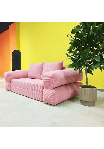 Katlanır Yatak Çok Fonksiyonlu Koltuk Pembe