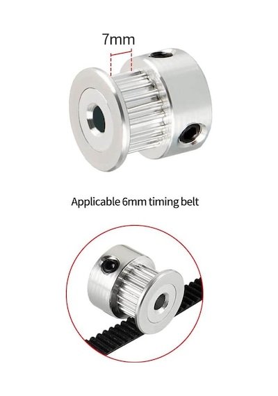 Koodmax Gt2 20x16 Diş 4mm Alüminyum Alaşım Dişli Senkron Zamanlama Kayışı Kasnağı