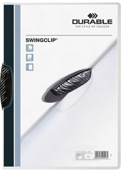 2260-s A4 Sıkıştırmalı Dosya Swingclip Ortadan Klipsli 30 Sayfa Siyah 5 Adet Diğer