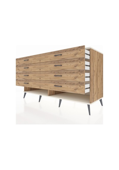 Kronos Konsol 8 Çekmeceli 176x59x99 Çam-aytaşı/çam Çam-aytaşı/çam
