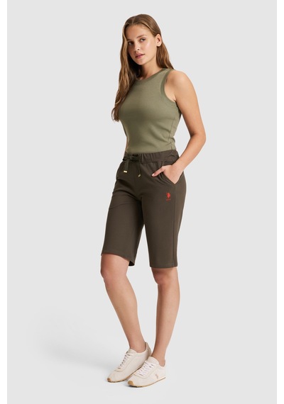 U.s. Polo Assn. Kadın Koyu Haki Şort Örme 50321634-vr111