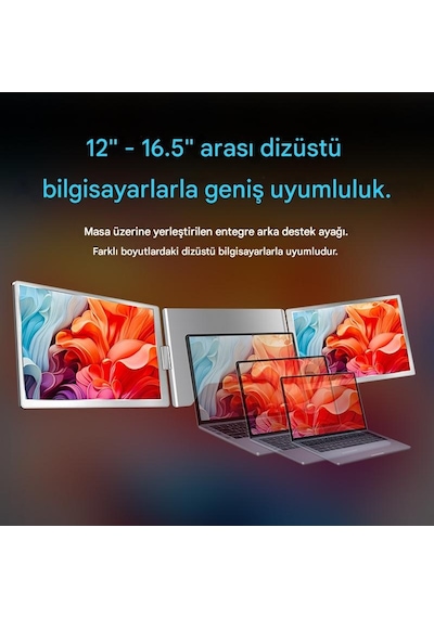 Ultrax 14" İkili Taşınabilir Monitör Çoklu Ekran 1200p Notebook Monitör