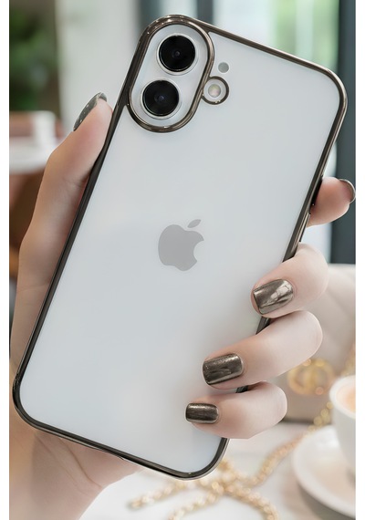 Apple iPhone 16 Uyumlu 3d Kamera Korumalı Şeffaf Tasarım Bumper Kılıf